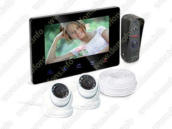 Комплект видеодомофон HDcom B707 и две внутренние купольные камеры KDM-6413G